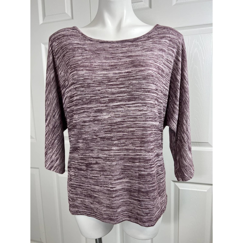 Charming Charlie Purple White Womens Top 3/4 Sleeve Size S NWT